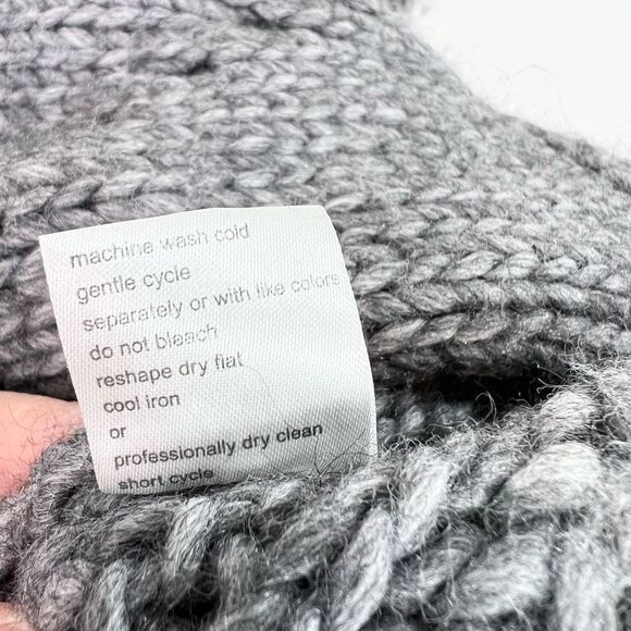 Elsamanda Alpaca Wool Cardigan Womens Small Gray Snap Button Waist Tie Knitted - Picture 7 of 10